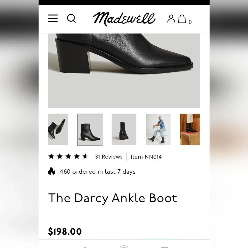 Madewell The Darcy brown Ankle Boot size 5.5